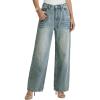 EMMIOL 2026 Women’s Mid High Waisted Wide Leg Jeans Rivet Y2K Baggy Jeans Trendy Loose Straight Denim Pants with Pockets(Bb002-old Blue)