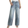 EMMIOL 2026 Women’s Mid High Waisted Wide Leg Jeans Rivet Y2K Baggy Jeans Trendy Loose Straight Denim Pants with Pockets(Bb002-sky Blue)
