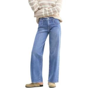 EMMIOL 047 Mid Rise Straight Leg Womens Baggy Jeans, Y2K Boyfriend Wide Leg Cute Trendy Loose Fit Denim Pants Stretch(047-sky Blue)