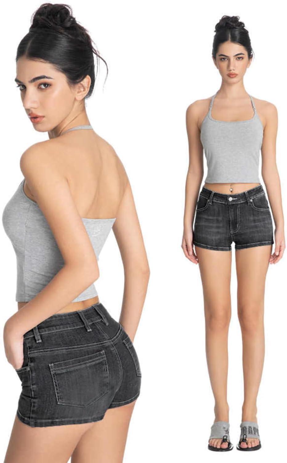 image:imageEMMIOL Women Low Waisted Jorts Sexy y2k Denim Jean Shorts Summer Hot Short Pants 90S Gray