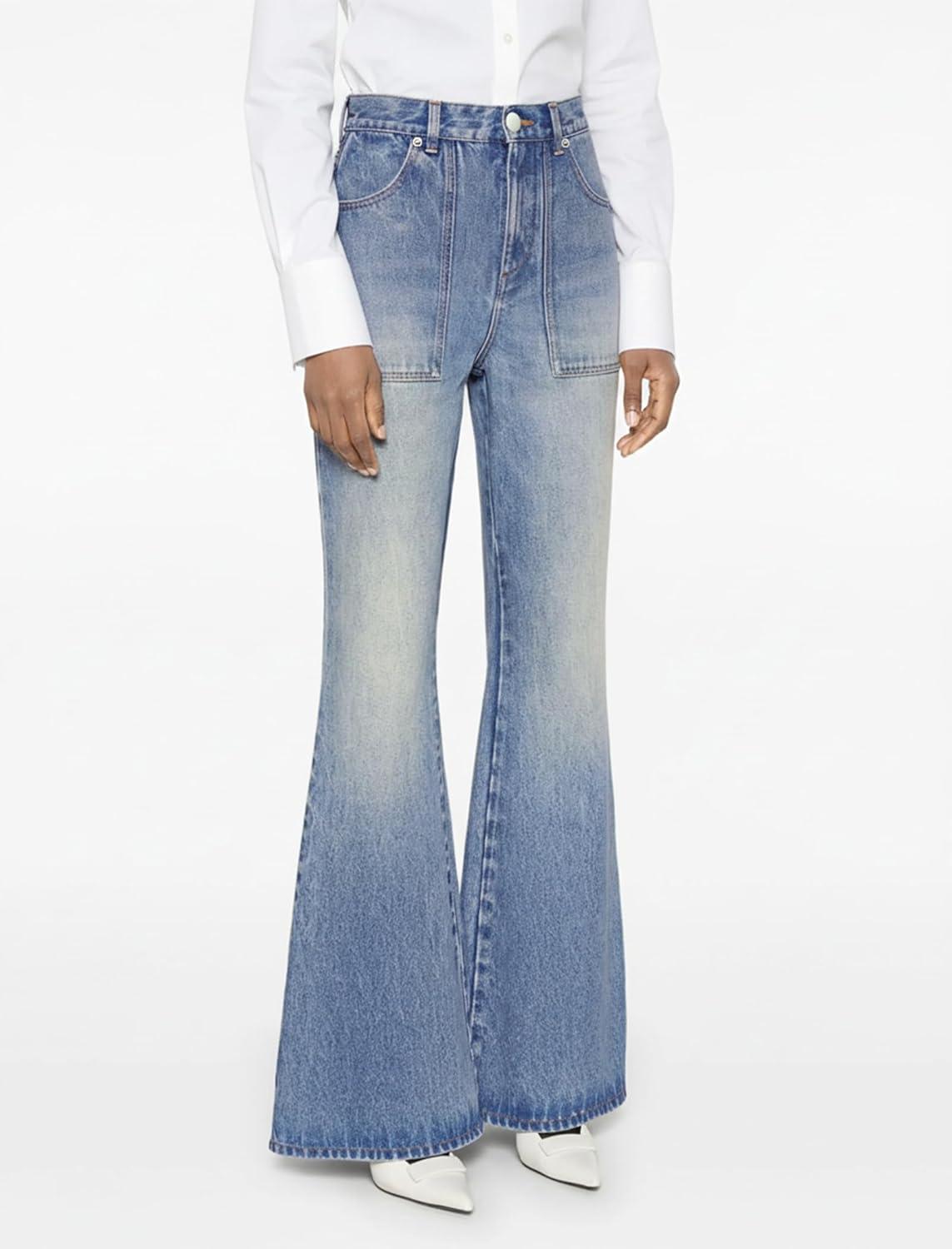 image:imageEMMIOL Womens Flare Wide Leg Jeans Stretchy High Waisted Bell Bottom 2026 Basic Bootcut Denim PantsAlight Blue