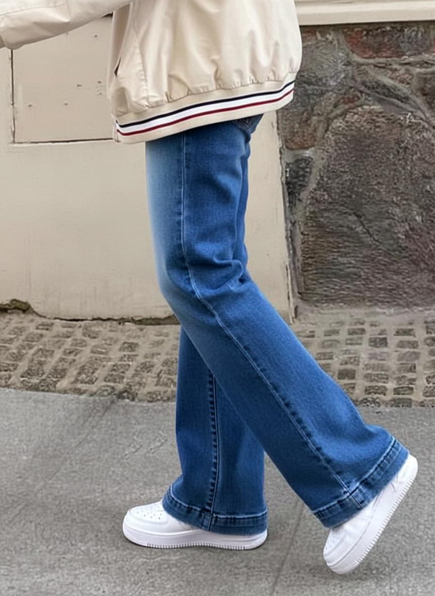 image:imageEMMIOL Womens Flare Wide Leg Jeans Stretchy High Waisted Bell Bottom 2026 Basic Bootcut Denim PantsBdark Blue