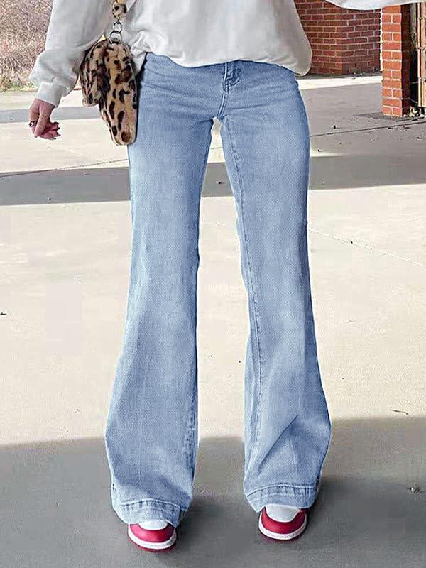 image:imageEMMIOL Womens Flare Wide Leg Jeans Stretchy High Waisted Bell Bottom 2026 Basic Bootcut Denim PantsBlight Blue