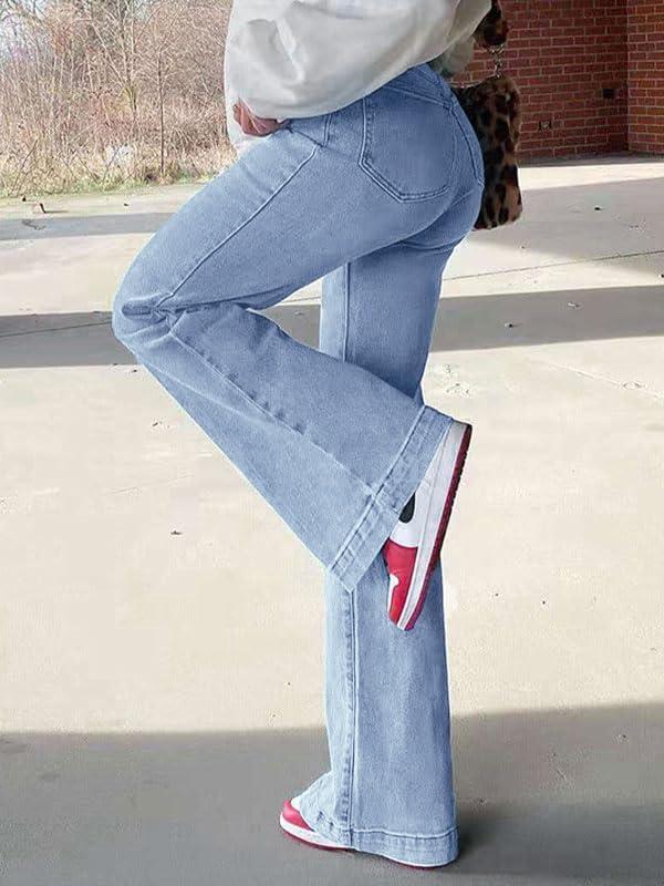 image:imageEMMIOL Womens Flare Wide Leg Jeans Stretchy High Waisted Bell Bottom 2026 Basic Bootcut Denim PantsBlight Blue