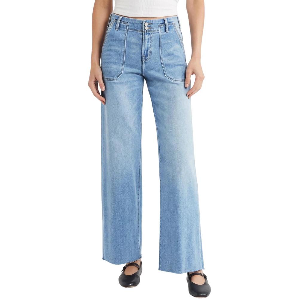 image:imageEMMIOL Baggy Jeans Women Straight Leg Mid Rise Boyfriend Wide Leg High Waisted Cute Trendy Y2K Loose Fit Pants Stretchy009light Blue