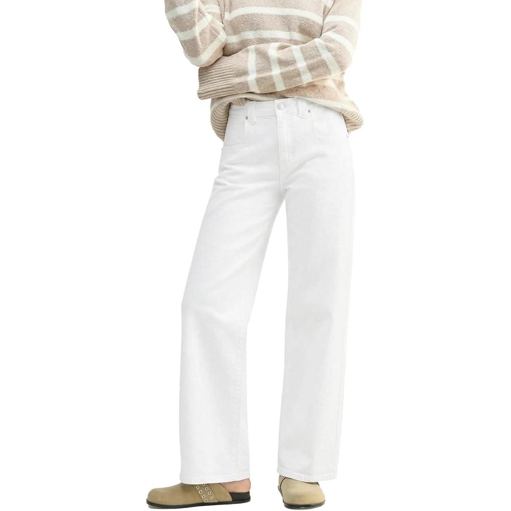 image:imageEMMIOL Baggy Jeans Women Straight Leg Mid Rise Boyfriend Wide Leg High Waisted Cute Trendy Y2K Loose Fit Pants Stretchy047white