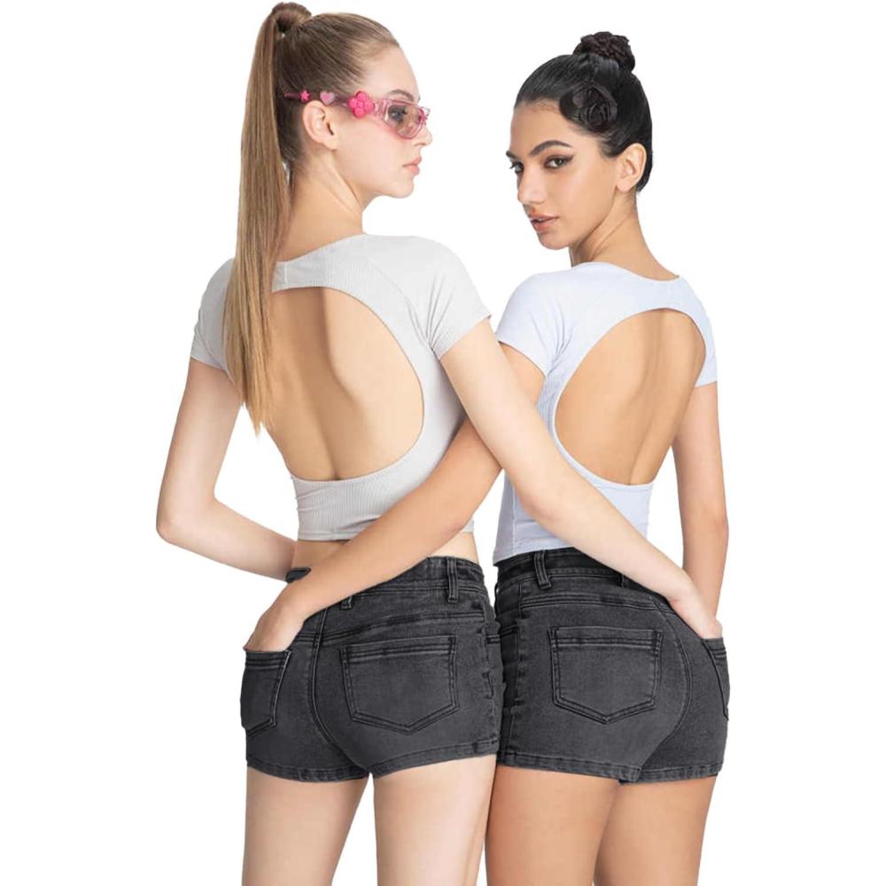 image:imageEMMIOL Women Low Waisted Jorts Sexy y2k Denim Jean Shorts Summer Hot Short Pants 90S Gray