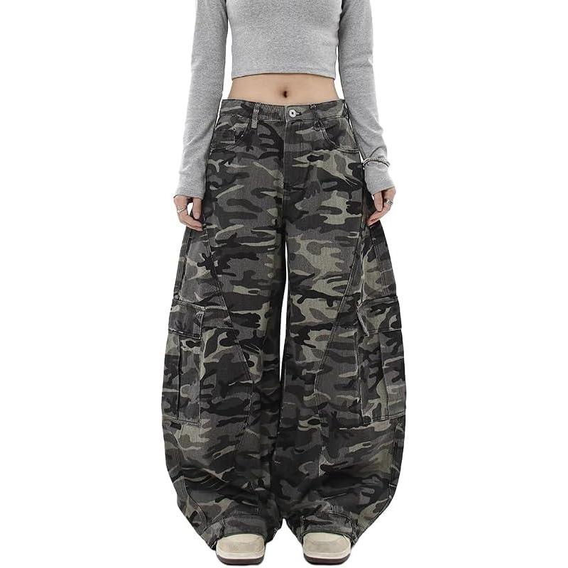 image:imageEMMIOL Y2K Baggy Jeans Wide Leg Pants Women High Waist Trousers TrendyCamouflage
