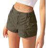 Cargo Shorts for Women Trendy 2025 Summer High Wasited Utility Cut Off Y2k Mini Shorts with Pockets Bottoms(Army Green)