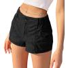 Cargo Shorts for Women Trendy 2025 Summer High Wasited Utility Cut Off Y2k Mini Shorts with Pockets Bottoms(Black)