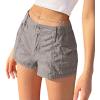Cargo Shorts for Women Trendy 2025 Summer High Wasited Utility Cut Off Y2k Mini Shorts with Pockets Bottoms(Grey)