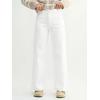 EMMIOL Baggy Jeans Women Straight Leg Mid Rise Boyfriend Wide Leg High Waisted Cute Trendy Y2K Loose Fit Pants Stretchy(047-white)