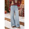 EMMIOL Baggy Jeans Women Straight Leg Mid Rise Boyfriend Wide Leg High Waisted Cute Trendy Y2K Loose Fit Pants Stretchy(Fleece Lined 041-light Blue)