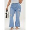 EMMIOL Women’s Flare Wide Leg Jeans Stretchy High Waisted Bell Bottom 2026 Basic Bootcut Denim Pants(High Rise Light Blue)
