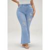 EMMIOL Women’s Flare Wide Leg Jeans Stretchy High Waisted Bell Bottom 2026 Basic Bootcut Denim Pants(High Rise Light Blue)