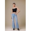 EMMIOL Women’s Flare Wide Leg Jeans Stretchy High Waisted Bell Bottom 2026 Basic Bootcut Denim Pants(Mid Rise Light Blue)