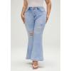 EMMIOL Women’s Flare Wide Leg Jeans Stretchy High Waisted Bell Bottom 2026 Basic Bootcut Denim Pants(Mid Rise Sky Blue)