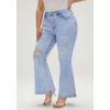 EMMIOL Women’s Flare Wide Leg Jeans Stretchy High Waisted Bell Bottom 2026 Basic Bootcut Denim Pants(Mid Rise Sky Blue)