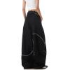 EMMIOL Y2K Baggy Jeans Wide Leg Pants Women High Waist Trousers Trendy(Black)