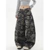 EMMIOL Y2K Baggy Jeans Wide Leg Pants Women High Waist Trousers Trendy(Camouflage)