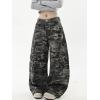 EMMIOL Y2K Baggy Jeans Wide Leg Pants Women High Waist Trousers Trendy(Camouflage)