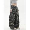 EMMIOL Y2K Baggy Jeans Wide Leg Pants Women High Waist Trousers Trendy(Camouflage)