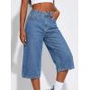 Emmiol Long Baggy Denim Jorts for Women – High Waisted Bermuda Y2k Jean Shorts Wide Leg Casual Trendy Streetwear Summer Pants(Light Blue-091)