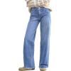EMMIOL Baggy Jeans Women Straight Leg Mid Rise Boyfriend Wide Leg High Waisted Cute Trendy Y2K Loose Fit Pants Stretchy(047-sky Blue)