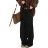 EMMIOL Baggy Jeans Women Straight Leg Mid Rise Boyfriend Wide Leg High Waisted Cute Trendy Y2K Loose Fit Pants Stretchy(Fleece Lined 041-dark Black)