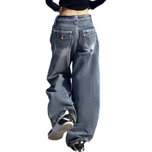 EMMIOL Baggy Jeans for Women, Wide Leg Jeans Plus Size Boyfriends Denim Pants, Y2K Vintage Style Blue