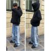 Mens Baggy Jeans Wide Leg, Black Skater Striped Jnco Y2k Denim Pants Oversized Streetwear, Blue Y2k Clothes with Design(Blue)