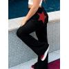 EMMIOL Jeans for Women High Waisted Women’s Jeans with Star Patches, Vintage Y2K Denim Pants,Flare Style(Black-red Flare)
