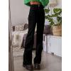 EMMIOL Jeans for Women High Waisted Women’s Jeans with Star Patches, Vintage Y2K Denim Pants,Flare Style(Black-red Flare)
