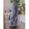 EMMIOL Jeans for Women High Waisted Women’s Jeans with Star Patches, Vintage Y2K Denim Pants,Flare Style(Light-blue Flare)