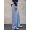 EMMIOL Jeans for Women High Waisted Women’s Jeans with Star Patches, Vintage Y2K Denim Pants,Flare Style(Light-blue04 Straight)