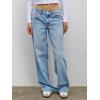 EMMIOL Jeans for Women High Waisted Women’s Jeans with Star Patches, Vintage Y2K Denim Pants,Flare Style(Vintage-blue05 Straight)