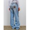 EMMIOL Jeans for Women High Waisted Women’s Jeans with Star Patches, Vintage Y2K Denim Pants,Flare Style(Vintage-blue05 Straight)
