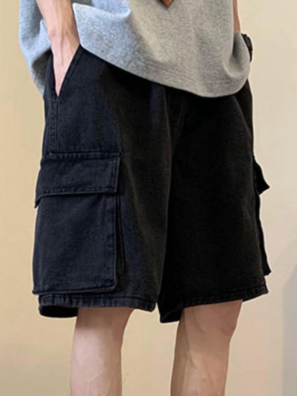 image:imageEMMIOL Baggy Jean Shorts Men S BlueBlack y2k Cargo Jorts Denim Shorts with Pockets Mens Jeans Loose fit Vintage Streetwear Summer