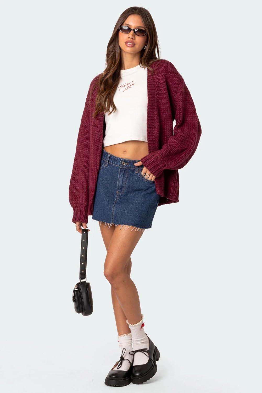 image:imageEMMIOL Jean Skirt for Women Stretch Casual 2025 Summer Short Dress Basic Fringed Slim Fit Denim Pencil Skirts
