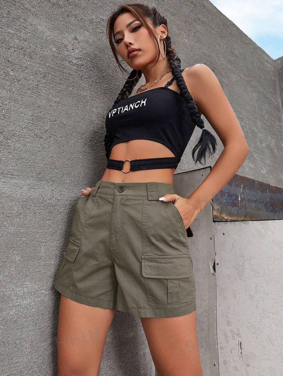 image:imageEMMIOL Womens Cotton Casual MultiPockets Relaxe Fit Jeans Shorts Womens Cargo Summer Leitch Shorts Denim Cargo Shorts