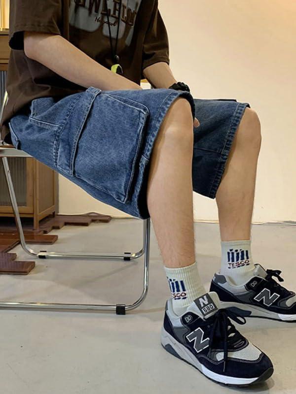 image:imageEMMIOL Y2k Baggy Cargo Jorts for Men Medium BlueBlack Mens Jean Shorts Denim Shorts Loose fit Vintage Streetwear Summer