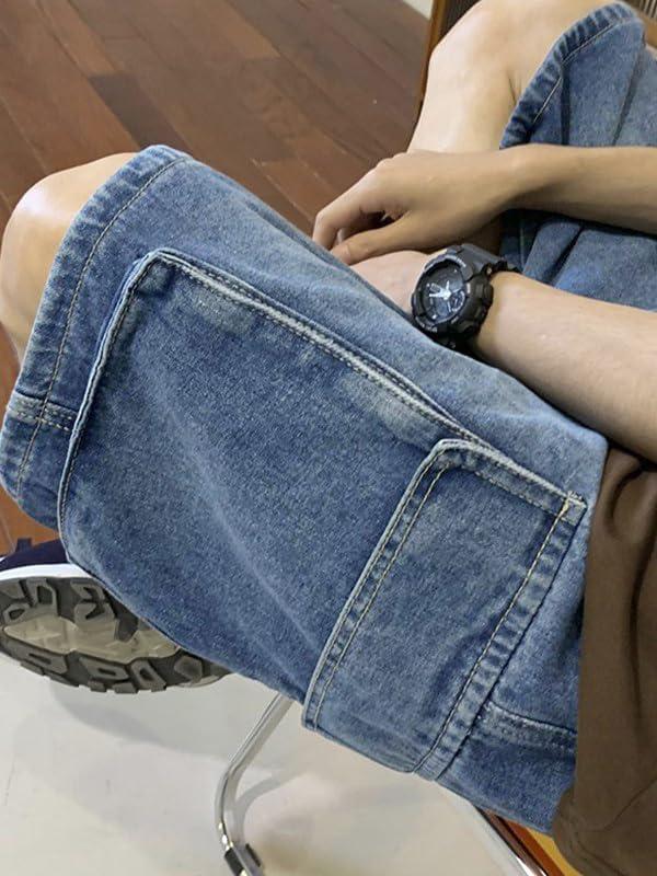 image:imageEMMIOL Y2k Baggy Cargo Jorts for Men Medium BlueBlack Mens Jean Shorts Denim Shorts Loose fit Vintage Streetwear Summer