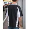 EMMIOL Men’s T Shirts Oversized Short Sleeves Unisex Loose Solid Streetwear Tee Crew Neck Cotton Tops(Black-d)