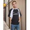 EMMIOL Men’s T Shirts Oversized Short Sleeves Unisex Loose Solid Streetwear Tee Crew Neck Cotton Tops(Black-d)