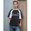 EMMIOL Men’s T Shirts Oversized Short Sleeves Unisex Loose Solid Streetwear Tee Crew Neck Cotton Tops(Black-d)