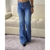 EMMIOL Women Flared Jeans Mid-High Waist Bootcut Jeans Y2K 90s Trendy Loose Denim Pants