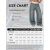 EMMIOL Women Y2K 90S Hip Hop Baggy Jeans Boyfriend Wide Leg Denim Pants Mid-High Rise Loose Streetwear Outfits(Black)