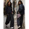 EMMIOL Women Y2K 90S Hip Hop Baggy Jeans Boyfriend Wide Leg Denim Pants Mid-High Rise Loose Streetwear Outfits(Black-198)