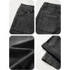 EMMIOL Women’s Wide Leg Jeans Baggy Jeans Mid Waist Stretch Boyfriend Denim Pants Vintage Trousers with Pocket(Black-012)