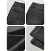 EMMIOL Women’s Wide Leg Jeans Baggy Jeans Mid Waist Stretch Boyfriend Denim Pants Vintage Trousers with Pocket(Black-013)